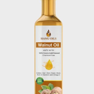 Pure Walnut Oil 100 ml | With Vitamin E | Virgin Cold-Pressed Oil | Badam Tail for Face & Skin | Perfect for Dry & Frizzy Hair | Body Massage Oil for Babies, Men & Women